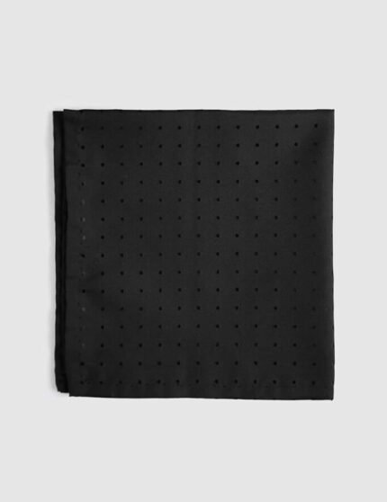 Micro Dotted Pocket Square - Black
