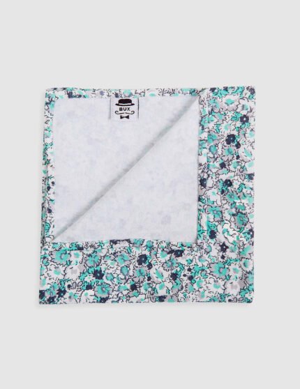 Handcrafted Green Floral Pocket Square