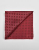 Red Check Silk Pocket Square - Image 3