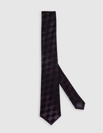 Diamond Checked Tie - Black 
