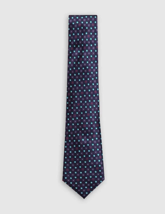 Geometric Silk Tie - Black