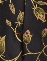 Golden Floral Silk Tie-Black - Image 4
