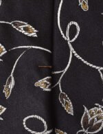 Gray Floral Silk Tie-Black - Image 4