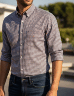 Brown Gingham Check Shirt - Image 2