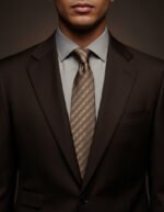Copper Metallic Black Striped Tie - Image 2