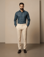 Men’s Cyan Plaid Shirt | BuxStyle