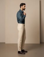 Classic Cyan Cotton Shirt | BuxStyle