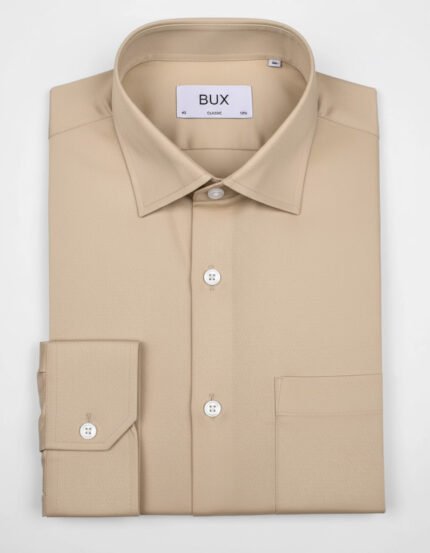 Formal khaki cotton shirt for men