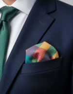 Multicolor check pocket square for men – wool viscose blend accessory ideal for modern formal and casual outfits.