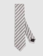 Gray White Striped Necktie