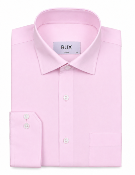 Light Pink Cotton Dress Shirt for Men