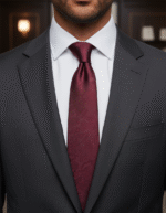 Maroon Floral Silk Tie - Image 2