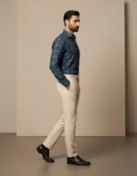 Cyan Check Shirt for Men | BuxStyle