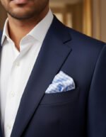 Sky Blue Checked Pocket Square - Image 2