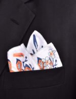 Parrot Bird Print Silk Pocket Square - Image 2