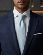 Silver floral silk tie for men – handmade 100% silk necktie ideal for business meetings, weddings, and formal outfits in the USA.