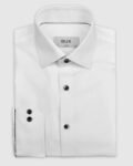 White Twill Shirt with Black Detail