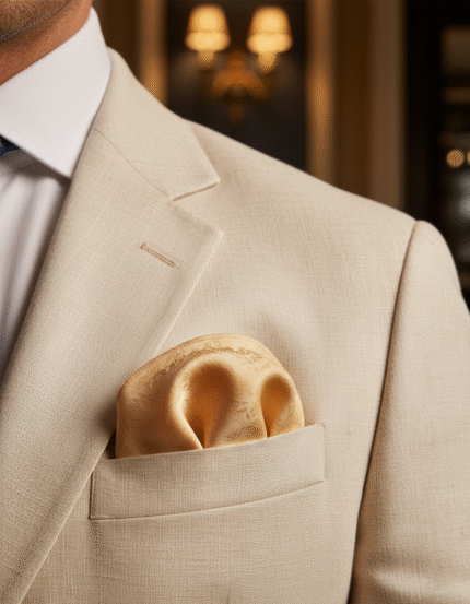 Yellow floral silk pocket square for men – handmade 100% silk accessory ideal for weddings, formal, and business outfits.