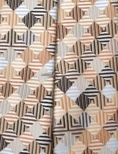 Beige Geometric Multi Rectangle Silk Tie - Image 2
