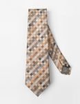 Beige Geometric Multi Rectangle Silk Tie