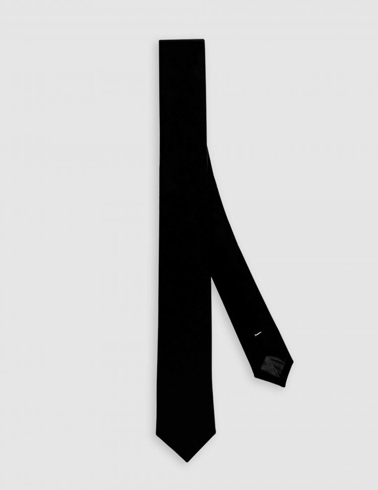 Skinny Leather Tie - Black
