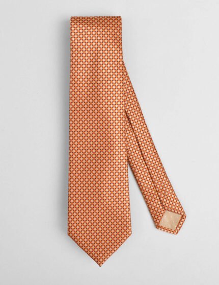 Coral Orange Geometric Tie