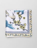 Hummingbird Print Silk Pocket Square