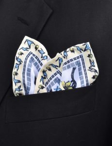 Hummingbird Print Silk Pocket Square - Image 2