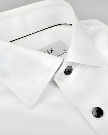 luxury white formal shirt with black detail