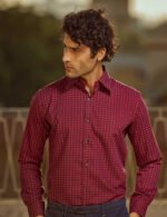 Maroon Geometric Print Shirt - Image 5
