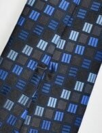 Navy blue & Blue Geometric Tie - Image 3