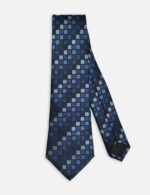 Navy blue & Blue Geometric Tie