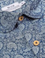 Azure Elegance Paisley Cotton Shirt - Image 2
