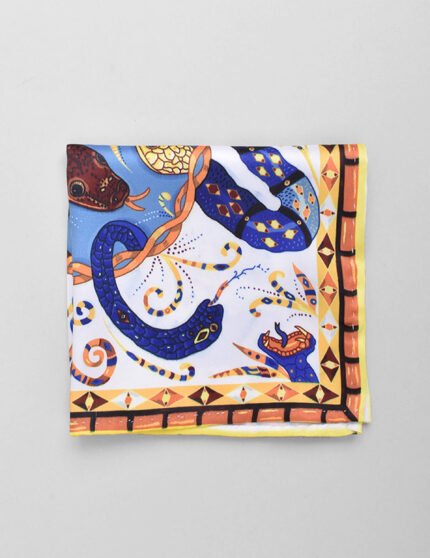 Snake Print Silk Pocket Square