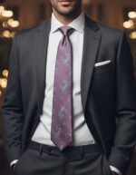 best men’s wedding tie, luxury silk tie, purple paisley tie