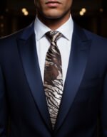 Tiger print silk tie for men online in USA