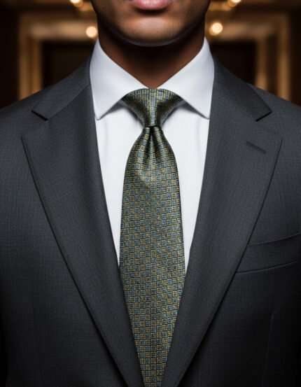 Geometric silk tie online in Pakistan USA UK Dubai