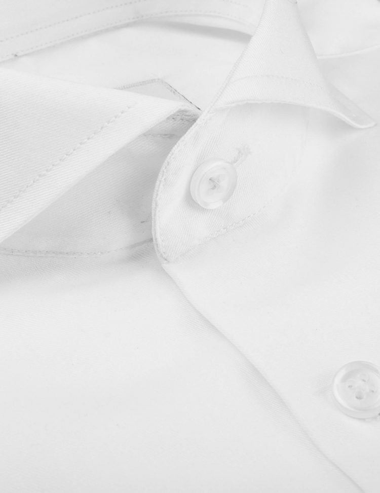 Ivory Oxford Dress Shirt - BuxStyle Slim fit Cut away collar