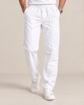 Men's White Linen Utility Trousers front view