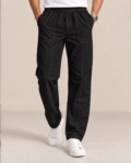 Men's Black Linen Utility Trousers front view