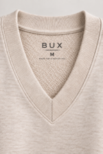 Women’s Lurex V-Neck Sweatshirt – Oatmeal Beige - Image 4